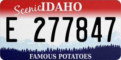 ID license plate E277847