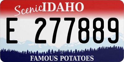 ID license plate E277889