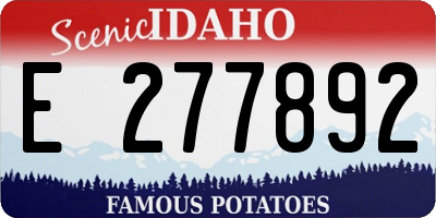 ID license plate E277892