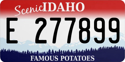 ID license plate E277899