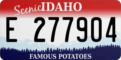 ID license plate E277904