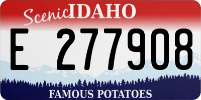ID license plate E277908