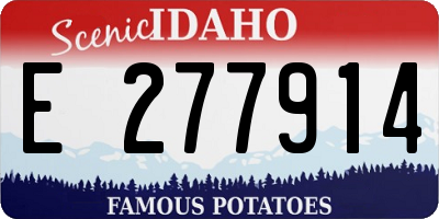 ID license plate E277914