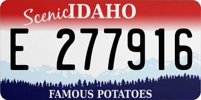 ID license plate E277916