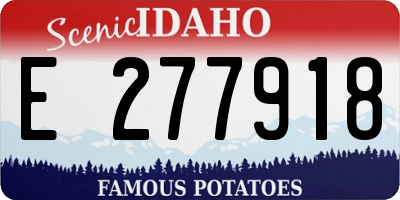 ID license plate E277918