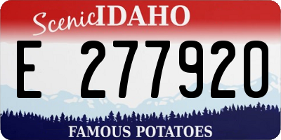 ID license plate E277920