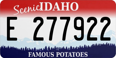 ID license plate E277922