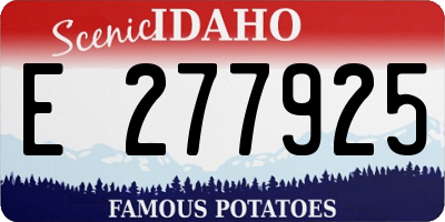 ID license plate E277925