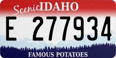 ID license plate E277934