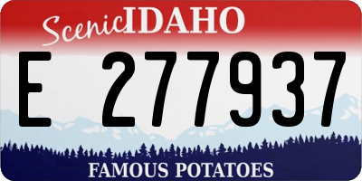 ID license plate E277937