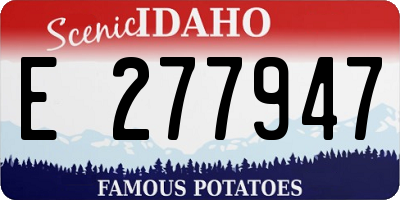 ID license plate E277947