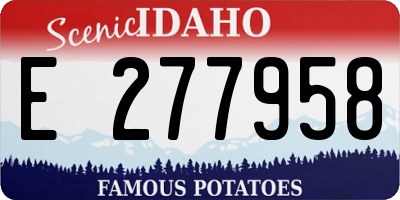 ID license plate E277958