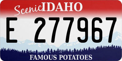 ID license plate E277967