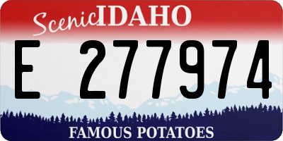 ID license plate E277974