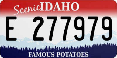 ID license plate E277979