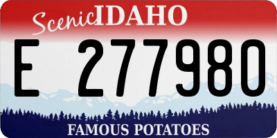 ID license plate E277980