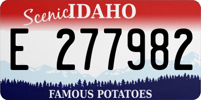 ID license plate E277982