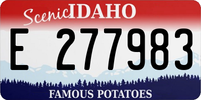 ID license plate E277983