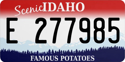 ID license plate E277985