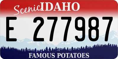 ID license plate E277987