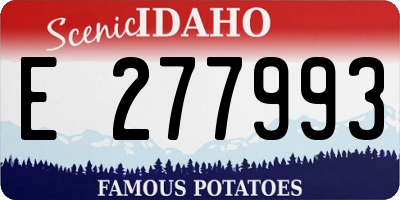 ID license plate E277993