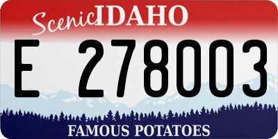 ID license plate E278003