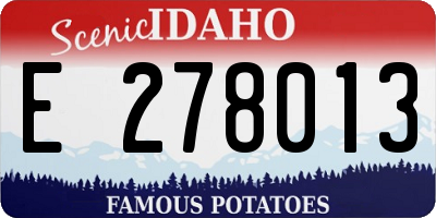 ID license plate E278013