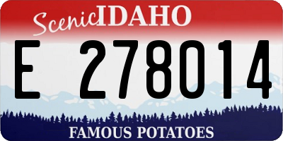 ID license plate E278014
