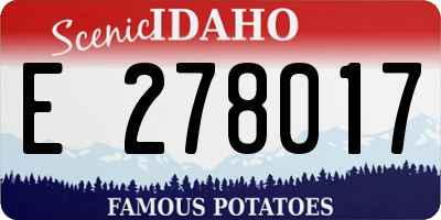 ID license plate E278017
