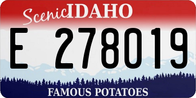 ID license plate E278019