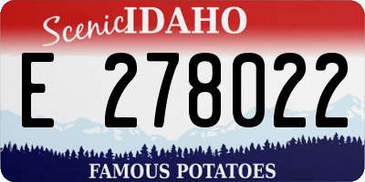 ID license plate E278022