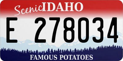 ID license plate E278034
