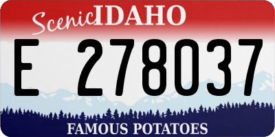 ID license plate E278037
