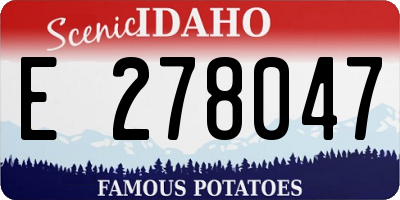 ID license plate E278047