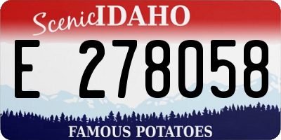 ID license plate E278058