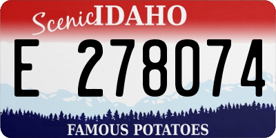 ID license plate E278074