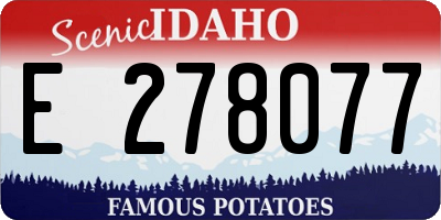 ID license plate E278077