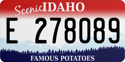 ID license plate E278089