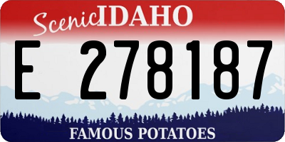 ID license plate E278187