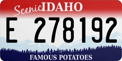 ID license plate E278192