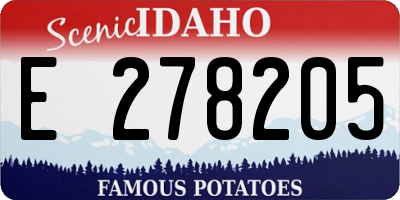 ID license plate E278205