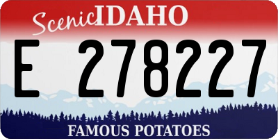 ID license plate E278227