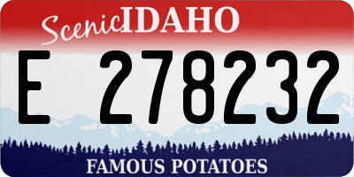 ID license plate E278232