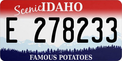ID license plate E278233