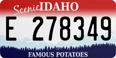 ID license plate E278349
