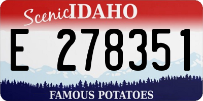 ID license plate E278351