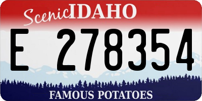 ID license plate E278354