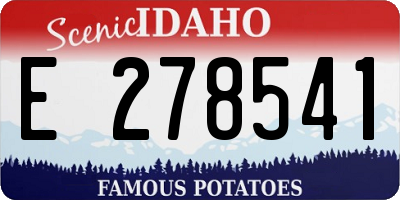 ID license plate E278541