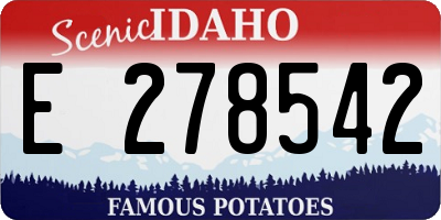 ID license plate E278542