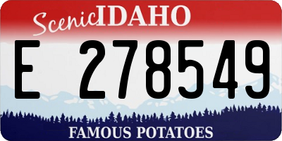 ID license plate E278549